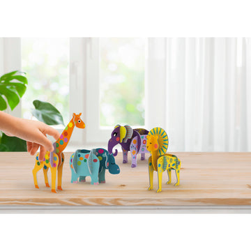 Eurekakids 3D Cardboard Building Sheets Jungle Animals