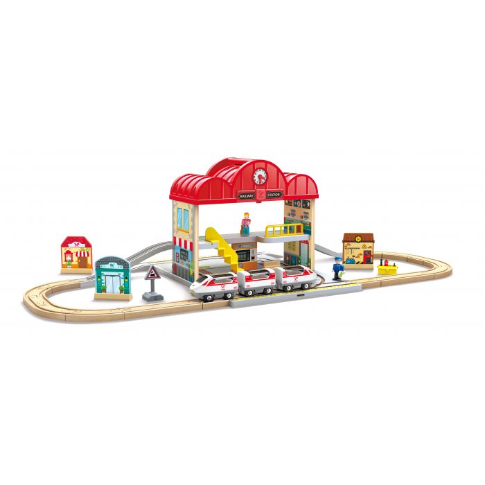 Hape Portable Train Station Set