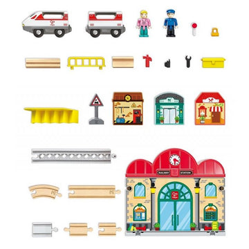 Hape Portable Train Station Set