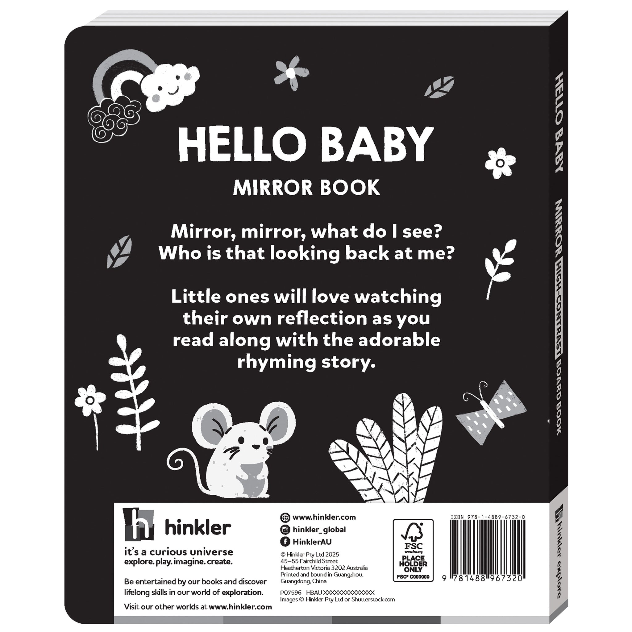 High Contrast Board Book Mirror: Hello Baby!