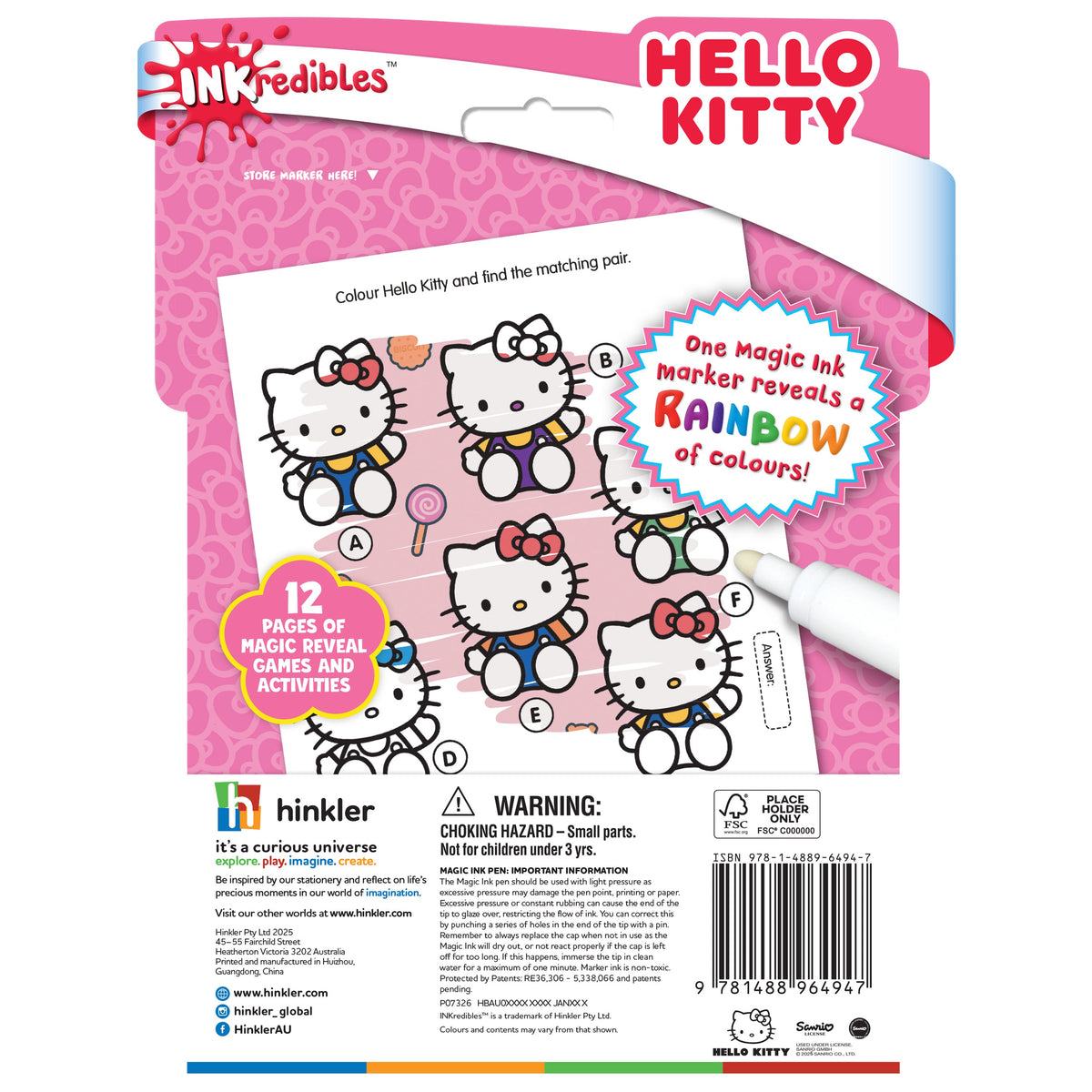 Hello Rache Ink Inkredible Magic Ink Hello Kitty
