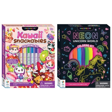Kaleidoscope colouring Kit Twin Pack Unicorn & Snackables