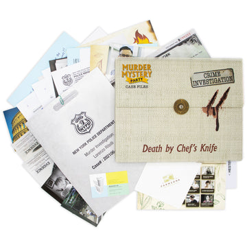 Murder Mystery Party Cae file- Death by Chefs Knife