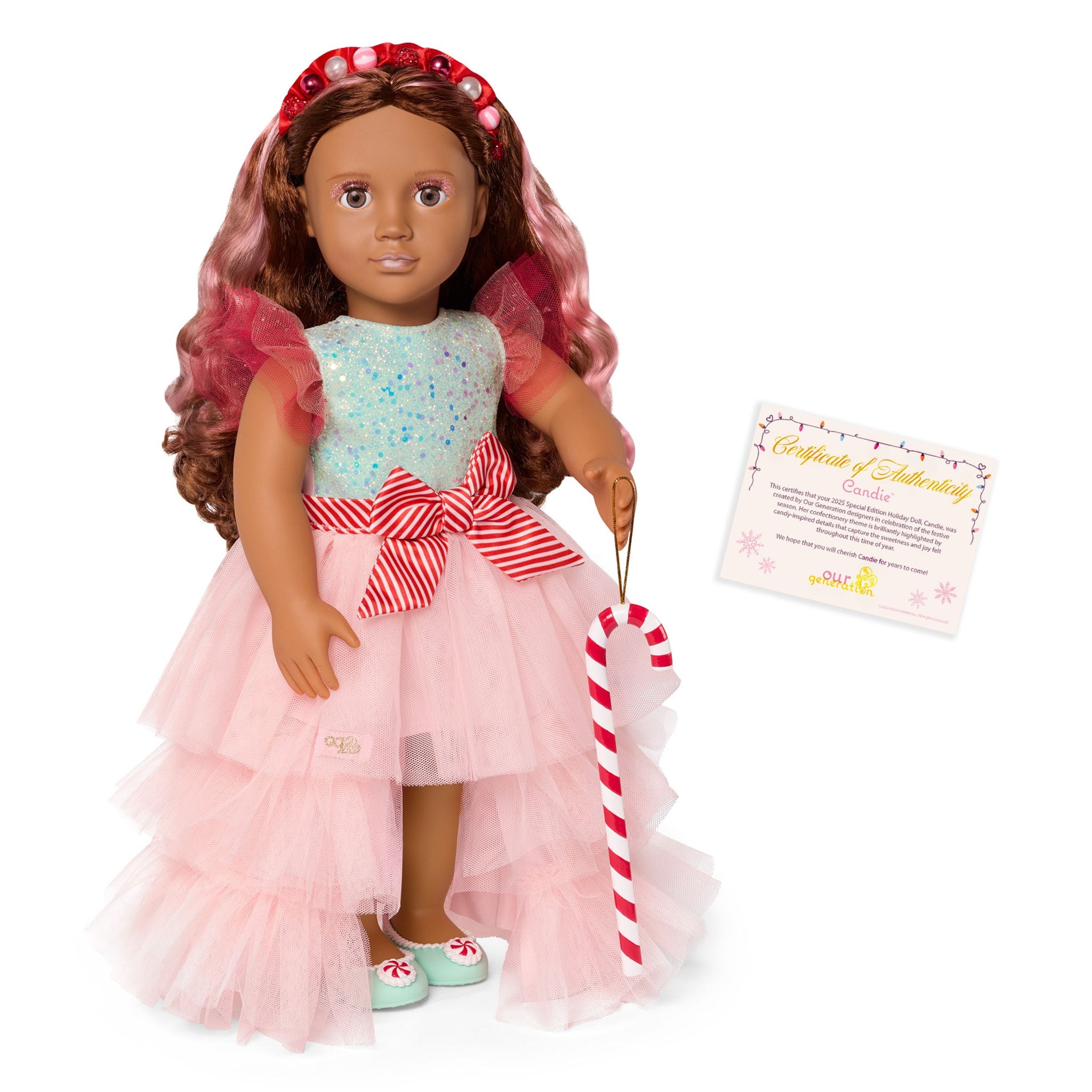 Our Generation 18" Special Event Doll -  Christmas Candy Cane - Candie