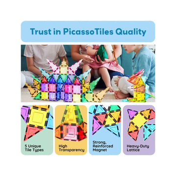 Picasso Tiles - Magentic Building Tiles 61pc