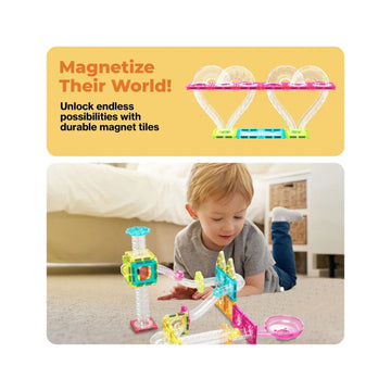 Picasso Tiles - Mini Diamond Magnetic Marble Run Set 45pc