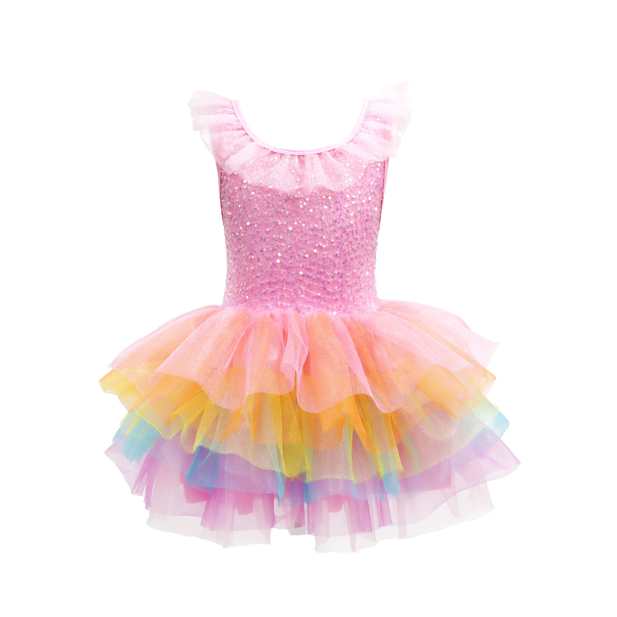 Pink Poppy Unicorn Dreamer Multi-layered Rainbow Party Dress Size 3-4