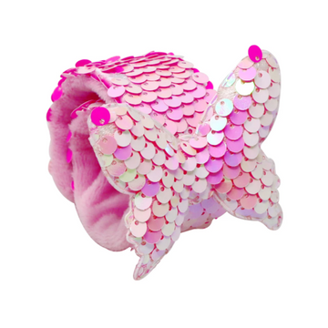 Pink Poppy Butterfly Sequin Slap Bracelet