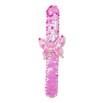 Pink Poppy Butterfly Sequin Slap Bracelet