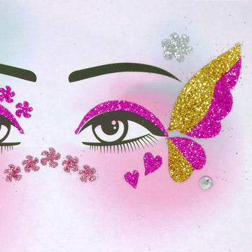 Pink Poppy Fairy Butterfly Friends Face Stickers