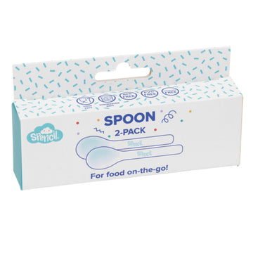 Spencil Snack Attack Box Spoon Set 2pk - Azure/Sky