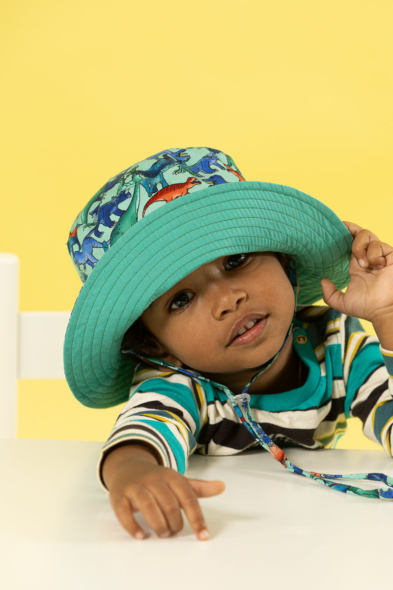 Spencil Reversible Sun Hat - Dino Stomp S/M
