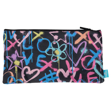 Spencil Twin Zip Pencil Case - Hearts and Crosses