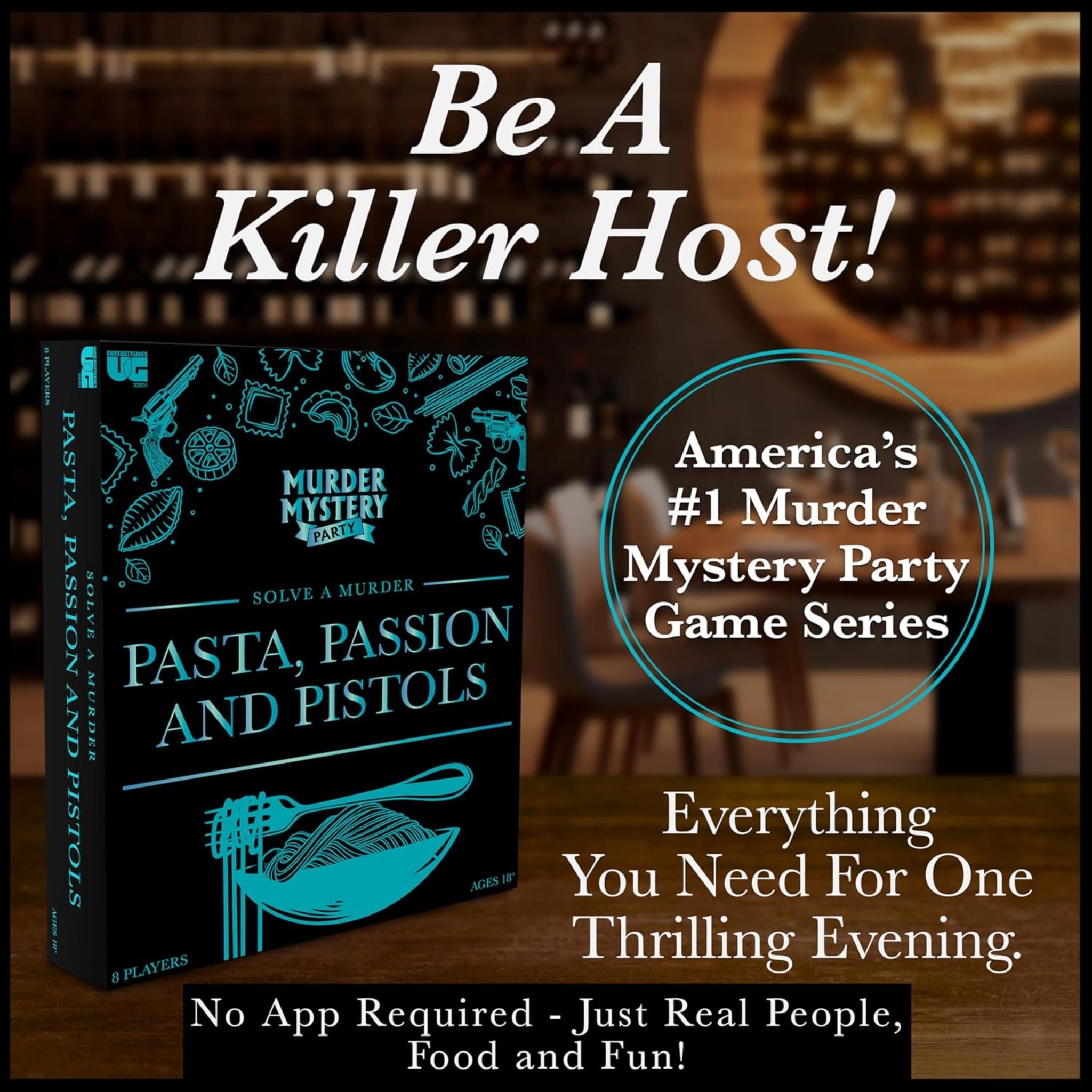 Murder Mystery Party Game - Pasta, Passion and Pistols