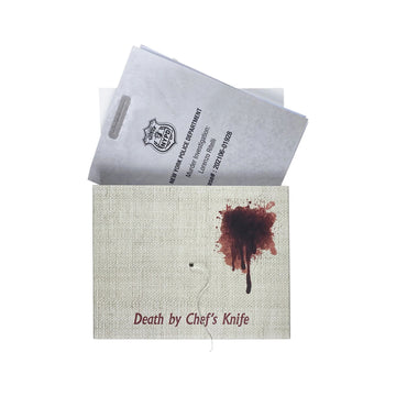 Murder Mystery Party Cae file- Death by Chefs Knife