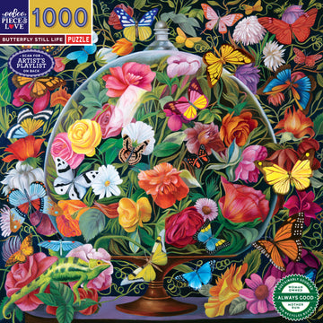 eeBoo 1000pc Puzzle Butterfly Still Life Sq