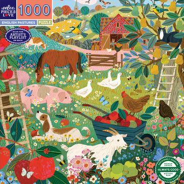 eeBoo 1000pc Puzzle English Pastures Sq