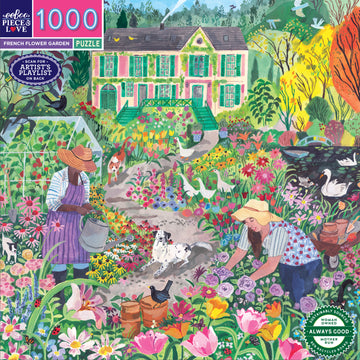 eeBoo 1000pc Puzzle French Flower Garden Sq