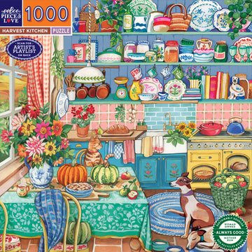 eeBoo 1000pc Puzzle Harvest Kitchen Sq