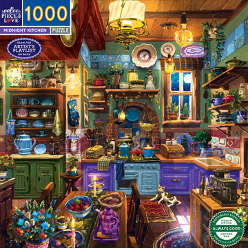 eeBoo 1000pc Puzzle Midnight Kitchen Sq