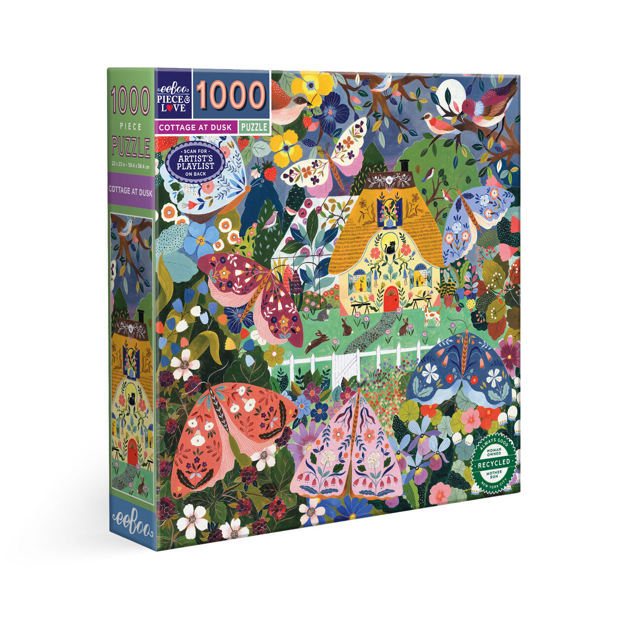 eeBoo 1000pc Puzzle Cottage at Dusk Square