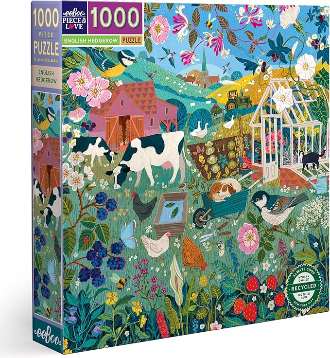 eeBoo 1000pc Puzzle English Hedgerow Square