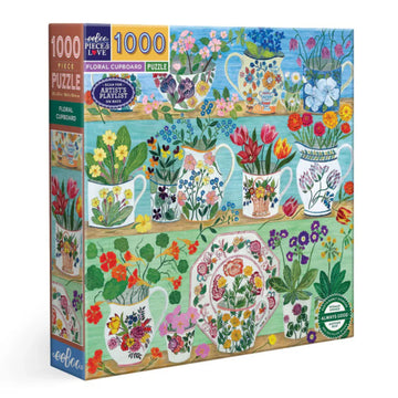 eeBoo 1000pc Puzzle Floral Cupboard Square