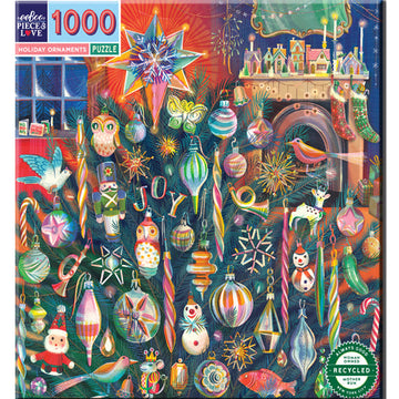 eeBoo 1000pc Puzzle Holiday Ornaments Sq