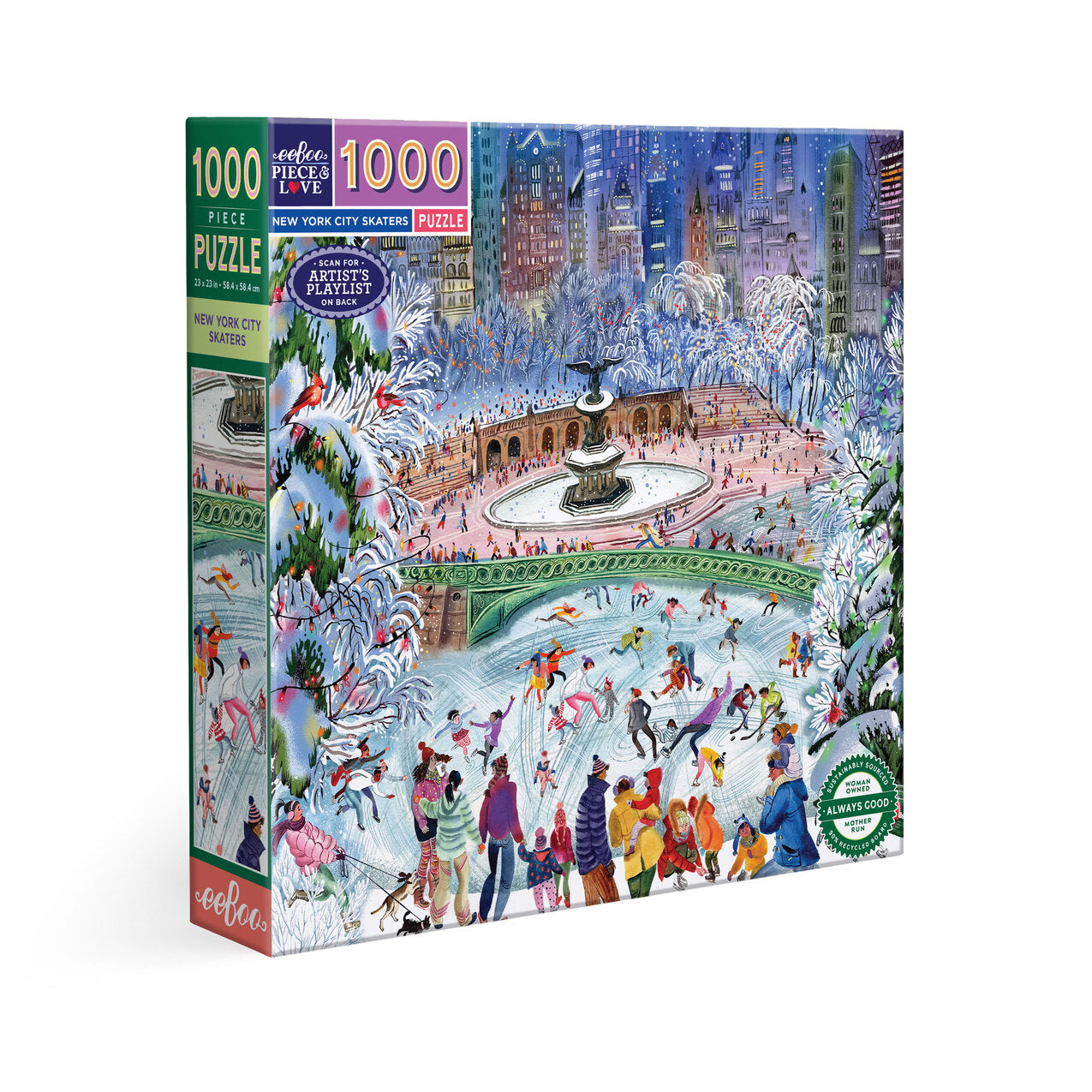 eeBoo 1000pc Puzzle New York City SkatersSquare