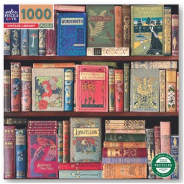 eeBoo 1000pc Puzzle Vintage Library Sq