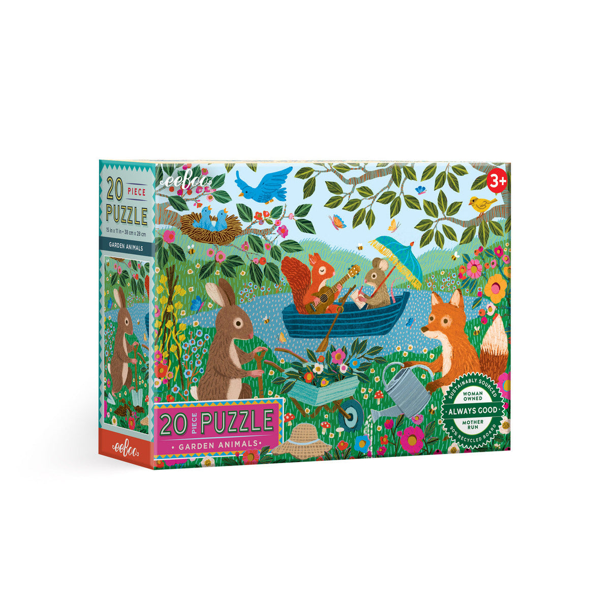 Eeboo Animal Color eeBoo 20pc Puzzle Garden Animals