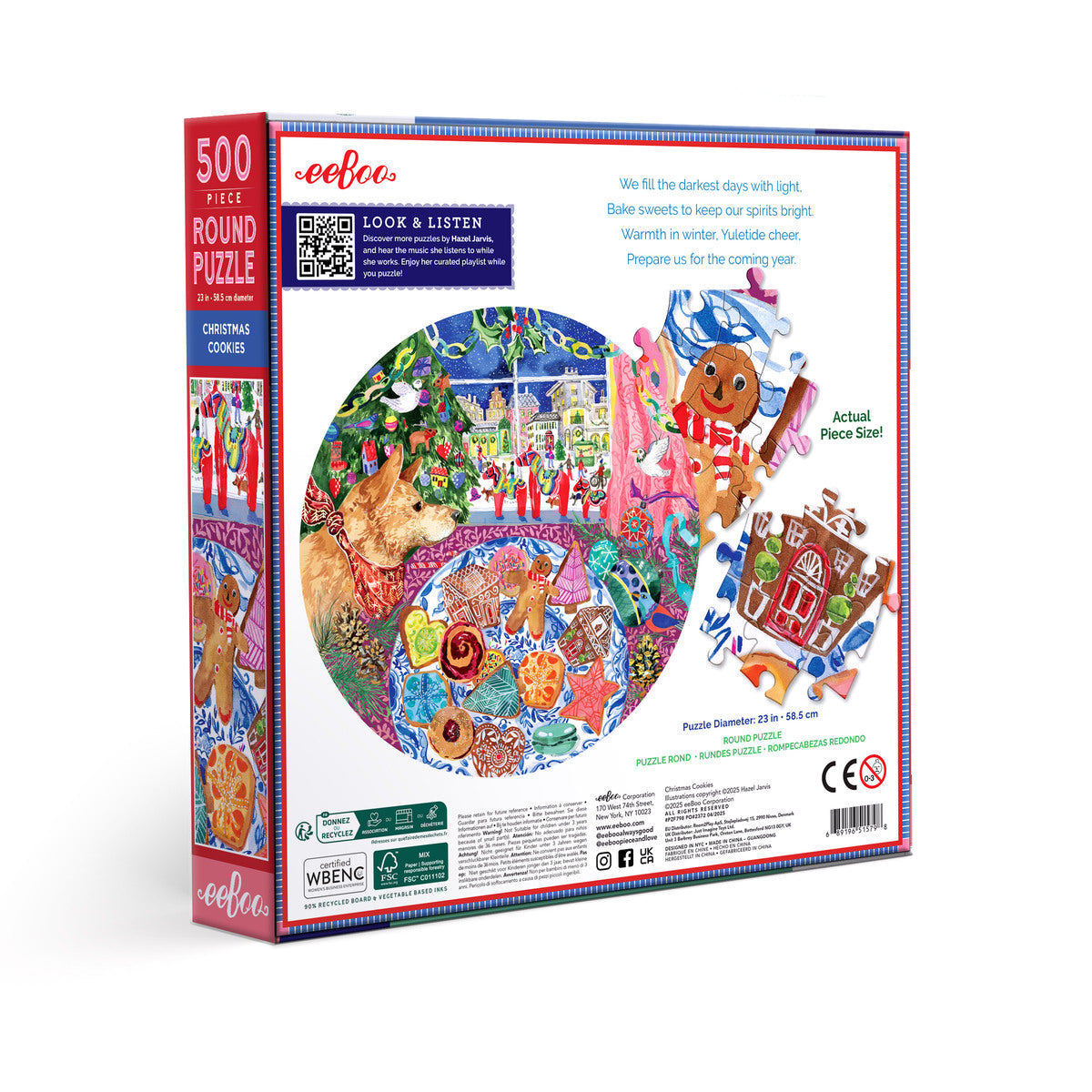 eeBoo 500pc Puzzle Christmas Cookies 500 Round