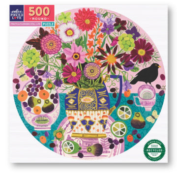 eeBoo 500pc Puzzle Fruits & Flowers Still Life Rd
