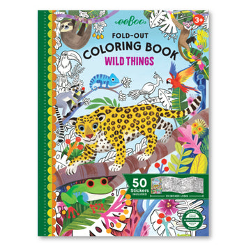 eeBoo Fold-Out Coloring Book - Wild Things