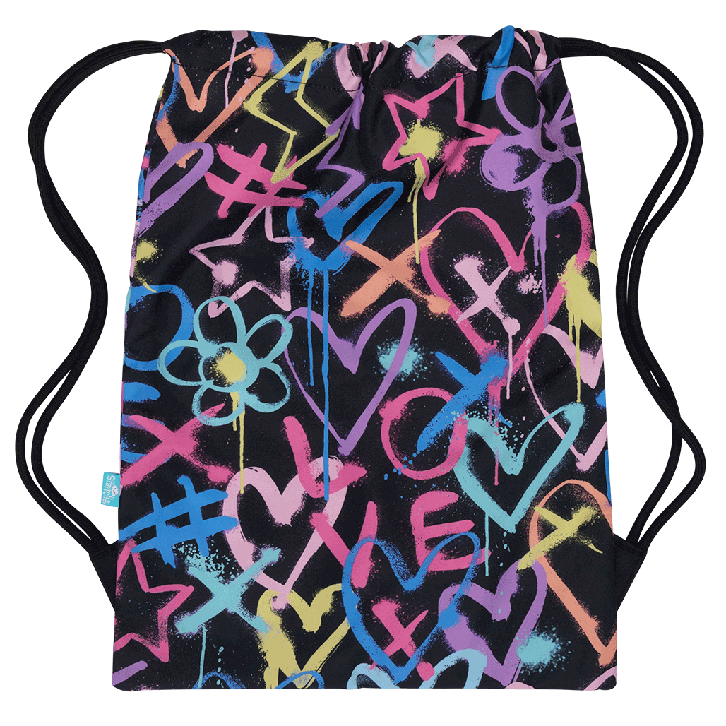 Spencil Big Drawstring Bag - Hearts and Crosses