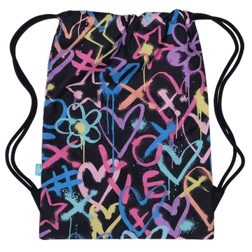 Spencil Big Drawstring Bag - Hearts and Crosses