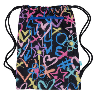 Spencil Big Drawstring Bag - Hearts and Crosses