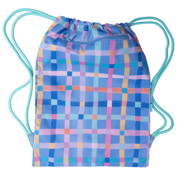 Spencil Big Drawstring Bag - Pastel Plaid