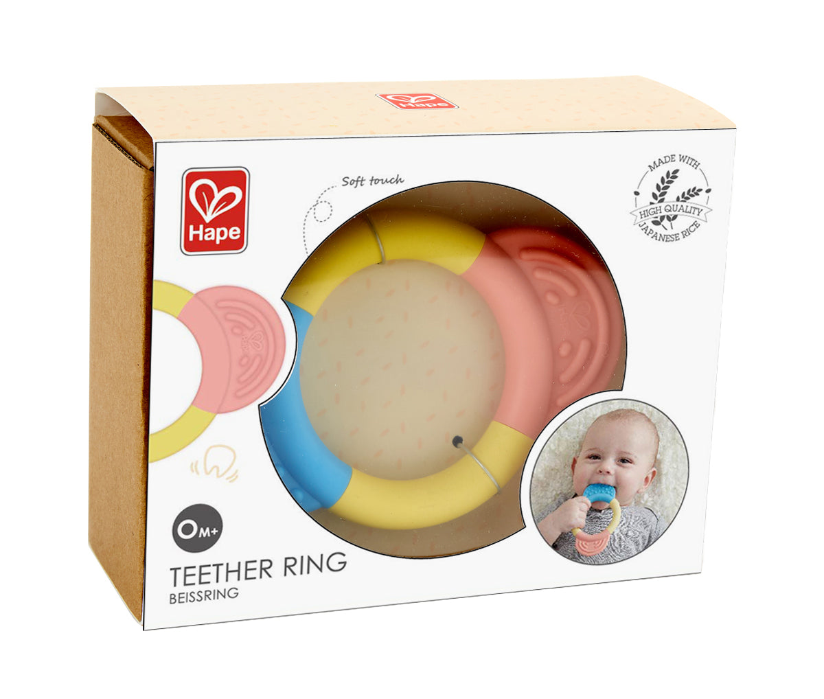 Hape Teether Ring perfect for little hands, baby and new borns The Toy Wagon