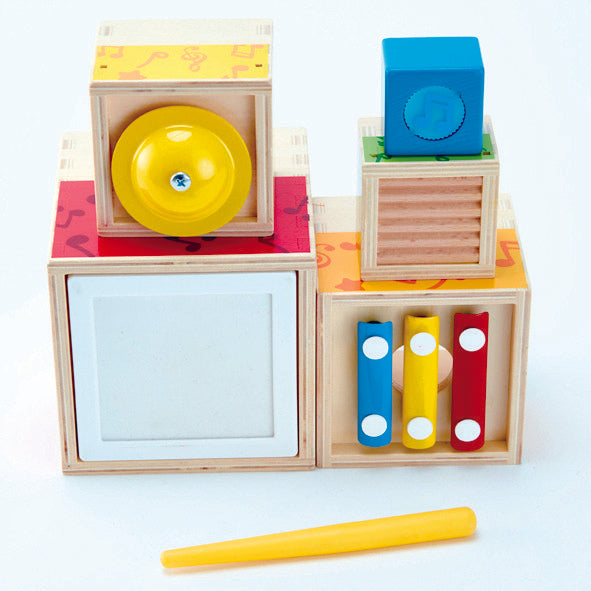 Hape Stacking Music set, a first musical instruments for babies, perfect for making music The Toy Wagon
