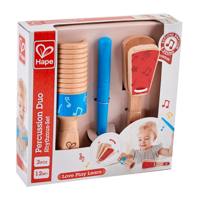 Hape Percussion Duo, a first musical instruments for babies, perfect for making music The Toy Wagon