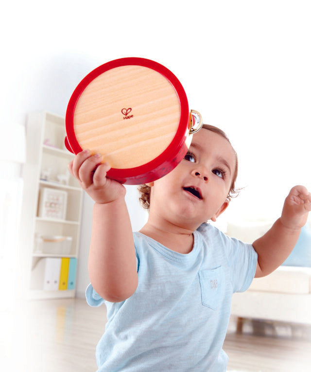 Hape Tap-along Tambourine, a first musical instruments for babies, perfect for making music The Toy Wagon