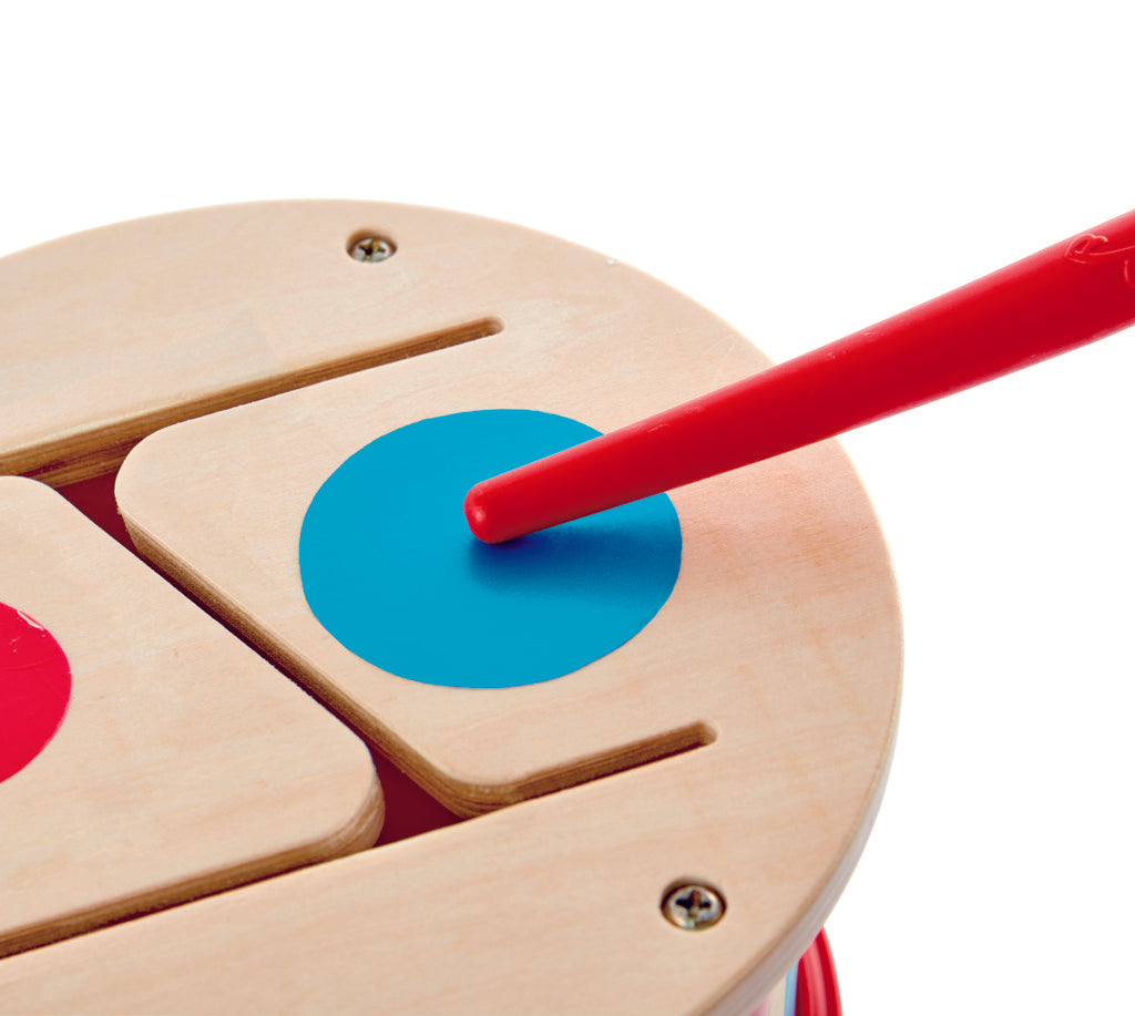 Hape Double-Sided Drum, a first musical instruments for babies, perfect for making music The Toy Wagon