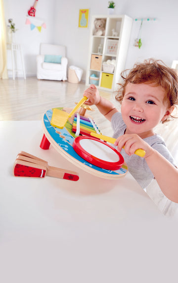Hape Mighty Mini Band, a first musical instruments for babies, perfect for making music The Toy Wagon