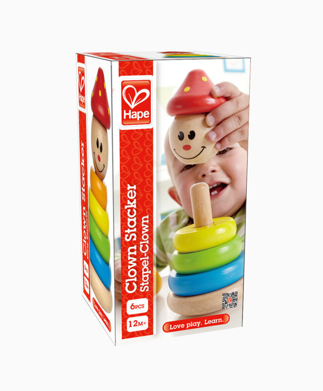 Hape Clown Stacker is a fun stacking toy for kids hand eye co-ordination The Toy Wagon