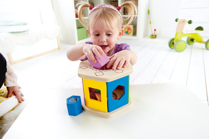 Hape Shake and Match SHape Sorter is a fun toy for kids to help with hand and eye co-ordination The Toy Wagon