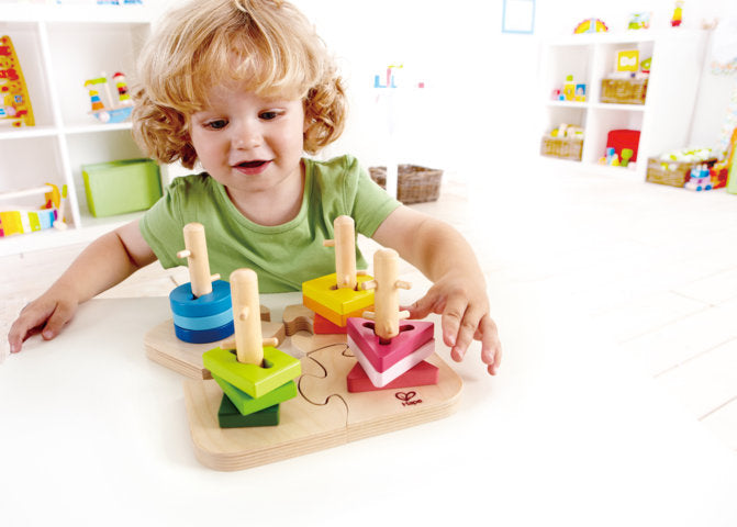 Hape Creative Peg Puzzle is a wooden toy for young kids and perfect for hand eye co-ordination The Toy Wagon