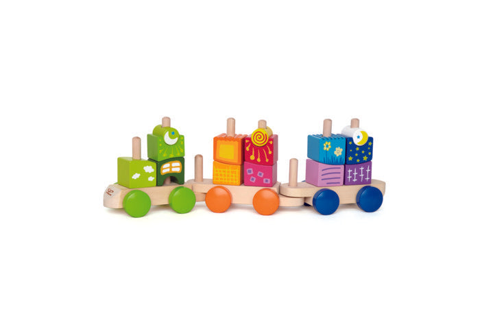 Hape Fantasia Blocks Train for kids uniquely sHaped blocks with enchanting patterns inspire building in a whole new way for kids The Toy Wagon