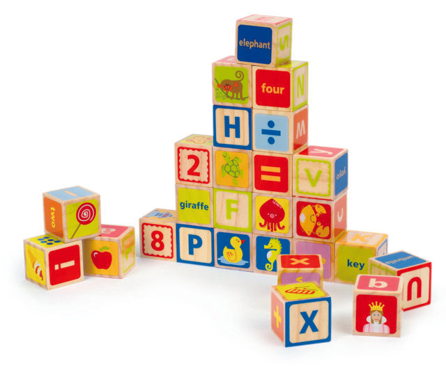 Hape ABC Blocks are wooden with hours of fun and imagitive play The Toy Wagon