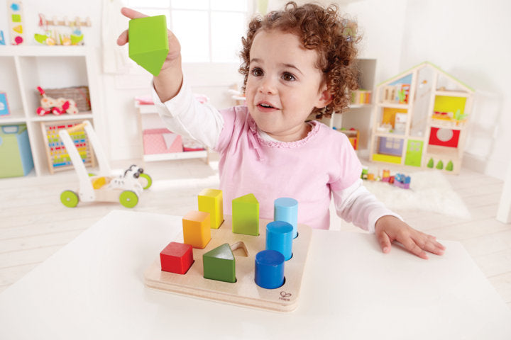 Hape Color and SHape Sorter multi-tasking sorter encourages counting, sorting, and color and sHape identification The Toy Wagon